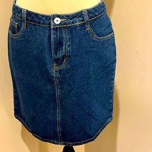 Chouyatou Classic 5 pocket Blue Denim Skirt, size Small